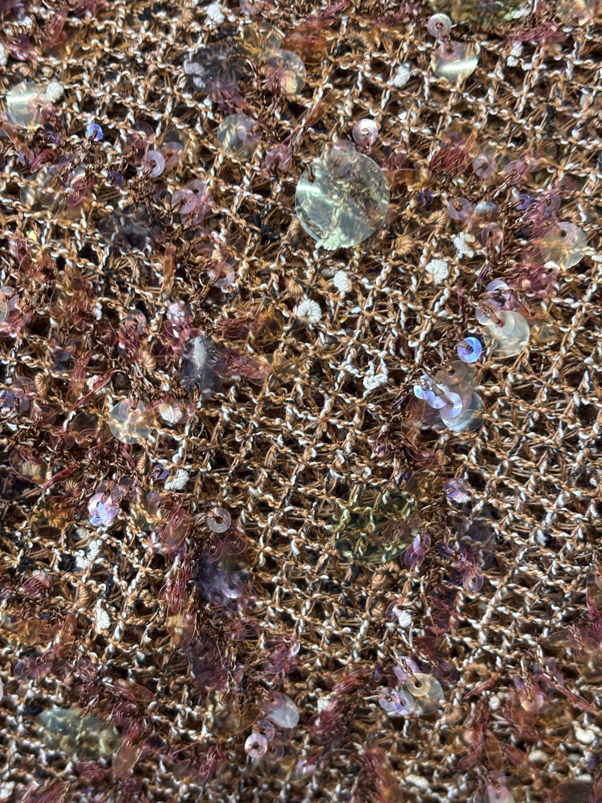 31948 — paillettes grandi trasparenti montate su rete